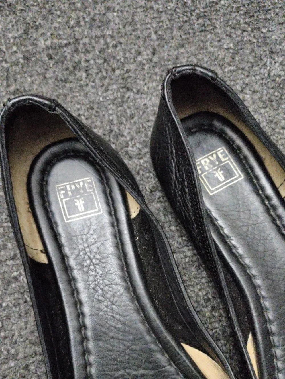Frye Black Leather Ballet Flats
